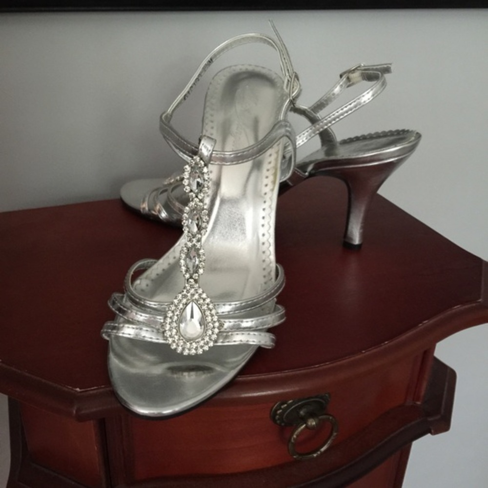 Silver Diamond Stud Wedding Shoes